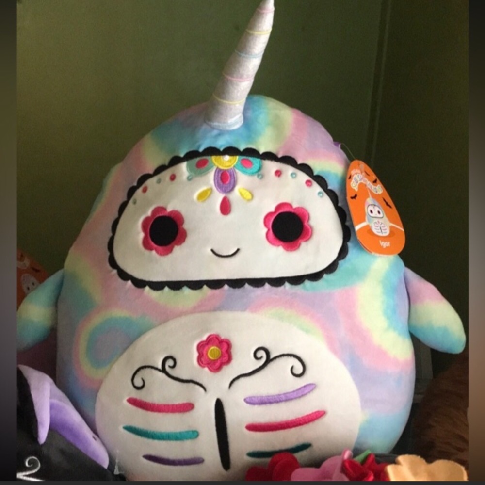Day of the Dead Halloween Squishmallow- Dia del Los Muertos Sugar Skull